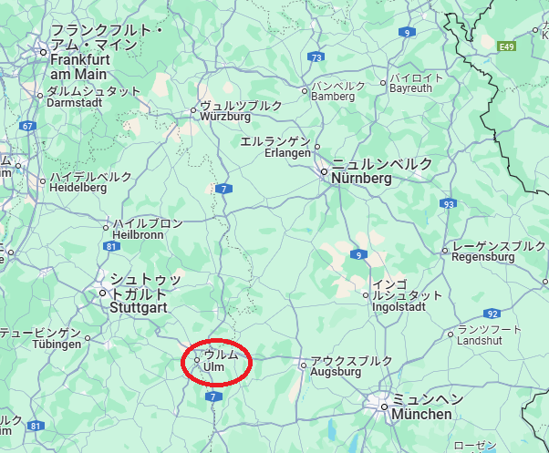 ウルムの位置を示す地図